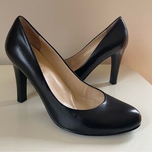 Lauren Ralph Lauren BLACK Women Classic Leather Pump 3.5" Heel Shoe 6M